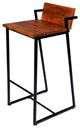 Benzara UPT-272013 30" Industrial Style Acacia Wood Barstool Brown/Black