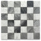 Carrara White Bardiglio Gray Marble Checkerboard Mosaic Tile Polished, 1 sheet