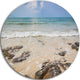 Rocks On Typical Tropical Beach, Beach Round Wall Art, 36"