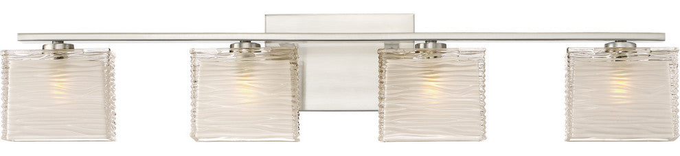 Quoizel WCP8604BN Four Light Bath Fixture, Brushed Nickel Finish