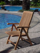 5-Piece Outdoor Teak Dining Set, 48" Round Butterfly Table, 4 Marley Arm Chairs