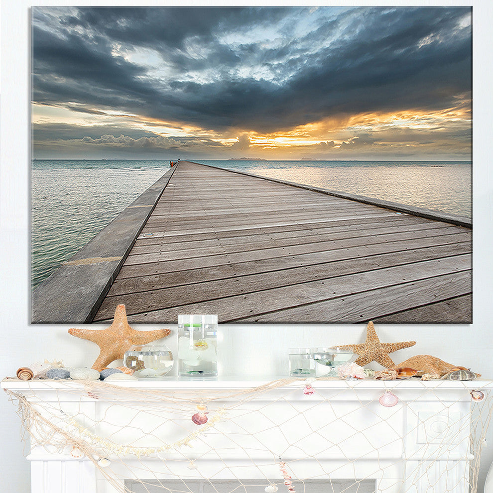 "Beach Sunset in Koh Samui Thailand" Sea Bridge Wall Artwork, 40"x30"