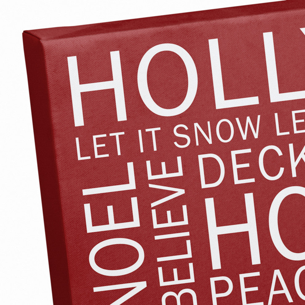 Christmas Sayings Red 1 11x14 Canvas Wall Art