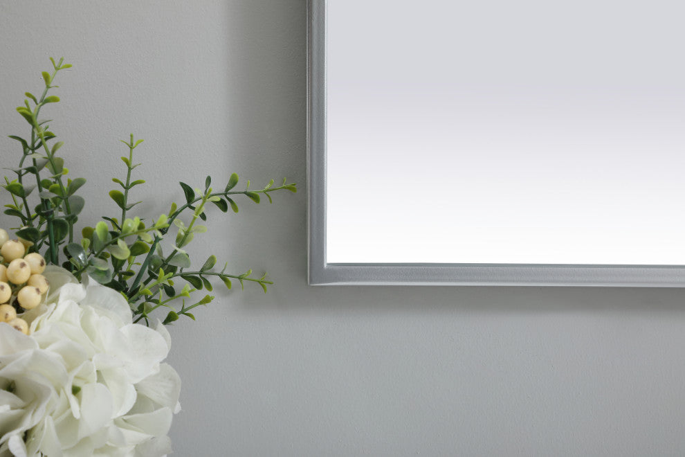Metal Frame Arch Mirror 27X30 Inch, Silver