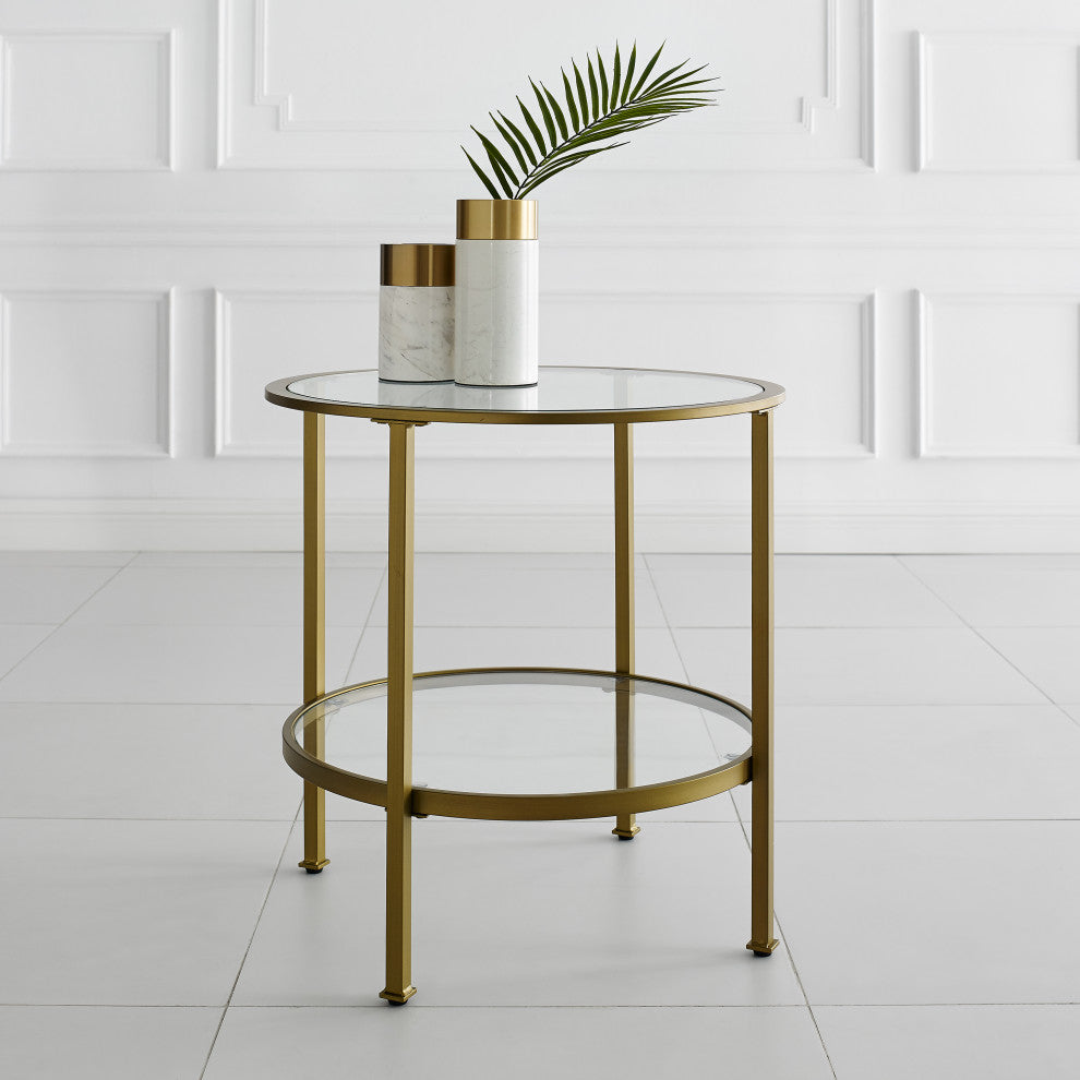 Aimee End Table, Soft Gold