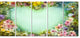 Vintage Flowers with Heart Shape, Large Floral Canvas Artwork, 60"x28", 5 Panels