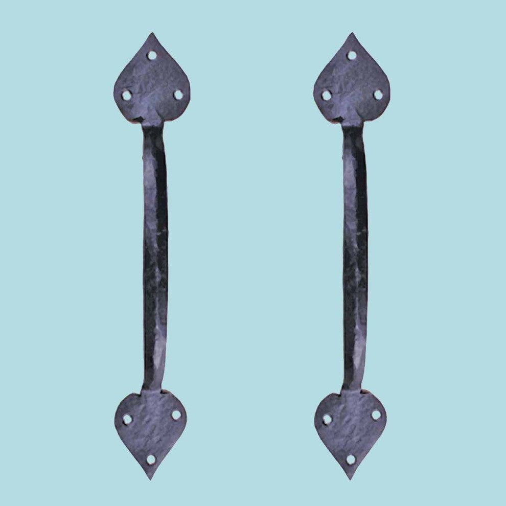 Heart Door Pull Black Wrought Iron 10"H |