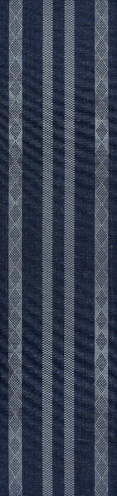Nautisk Trellis Stripe Machine-Washable Area Rug, 2 X 8