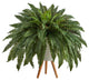 2.5' Boston Fern Artificial Plant, White Planter With Legs