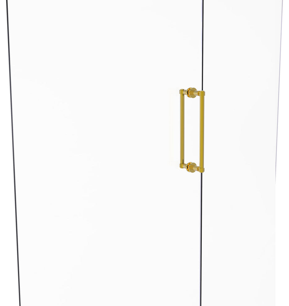 Contemporary 12" Back to Back Shower Door Pull, Polished Brass
