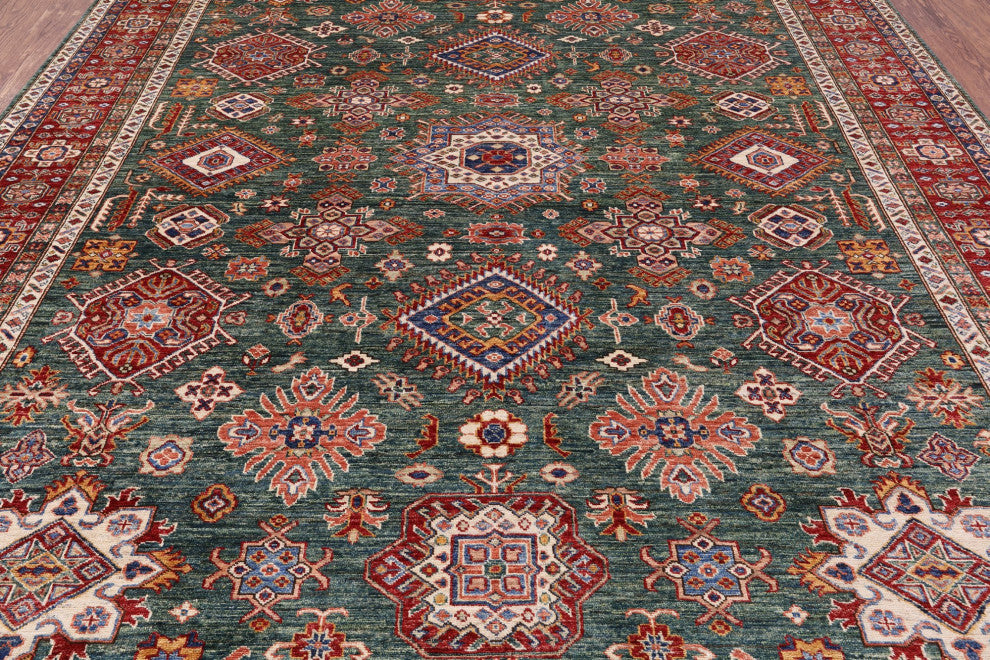 Super Kazak Hand-Knotted Wool Rug 8' 6" X 10' 4" Q5034