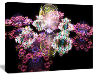 Pink Water Drops on Mirror, Abstract Canvas Art Print, 20x12