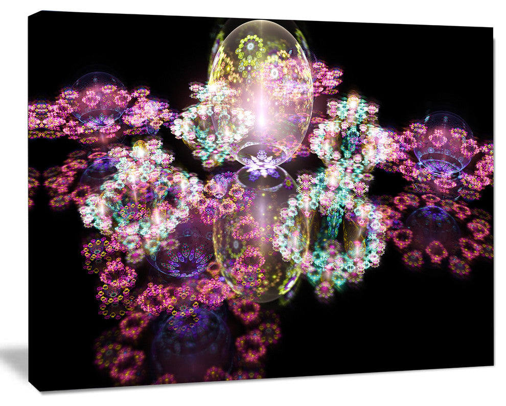 Pink Water Drops on Mirror, Abstract Canvas Art Print, 20x12