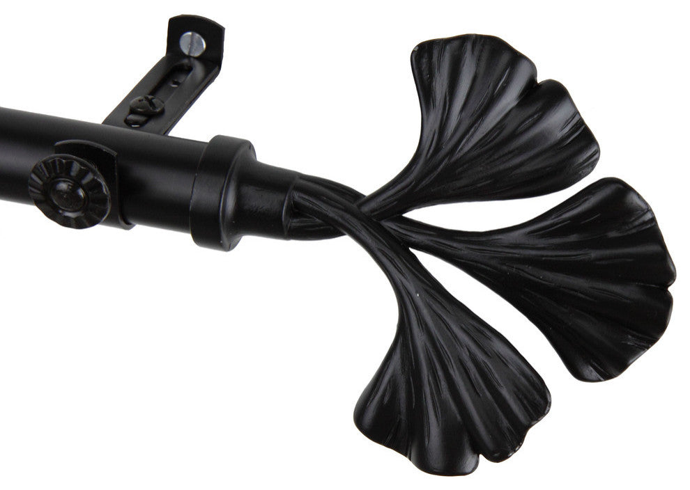 Florence 13/16" 5-Sided Bay Window Curtain Rod, Black