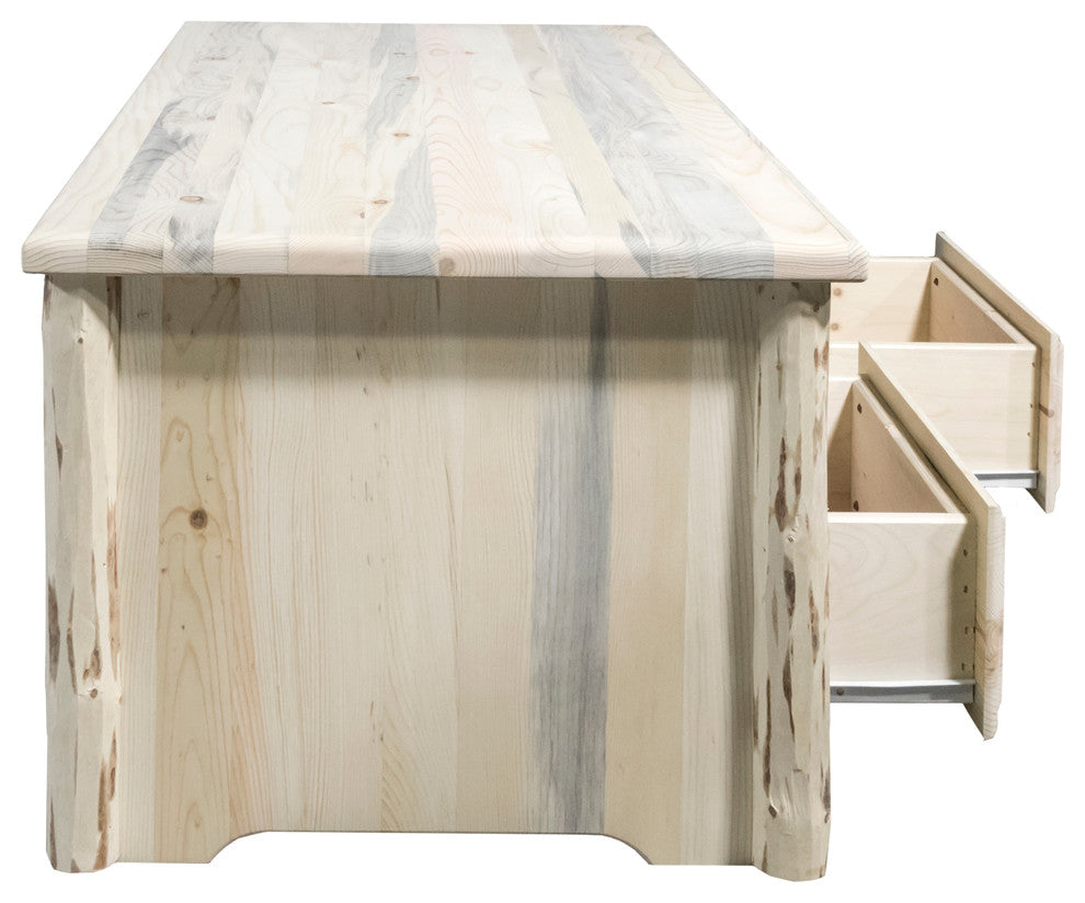 Montana Coffee Table with 2 Drawers, Ready to Finish