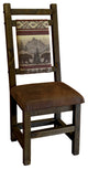 Dining Room Chair with Upholstered Seat and Back, Driftwood, Bear Run and Palomino Tobacco