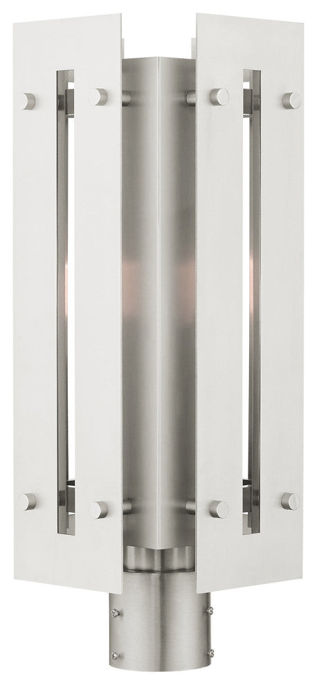 Livex Lighting Utrecht 1 Light Brushed Nickel Large Outdoor Post Top Lantern