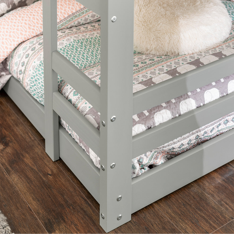 Low Wood Twin Bunk Bed, Gray