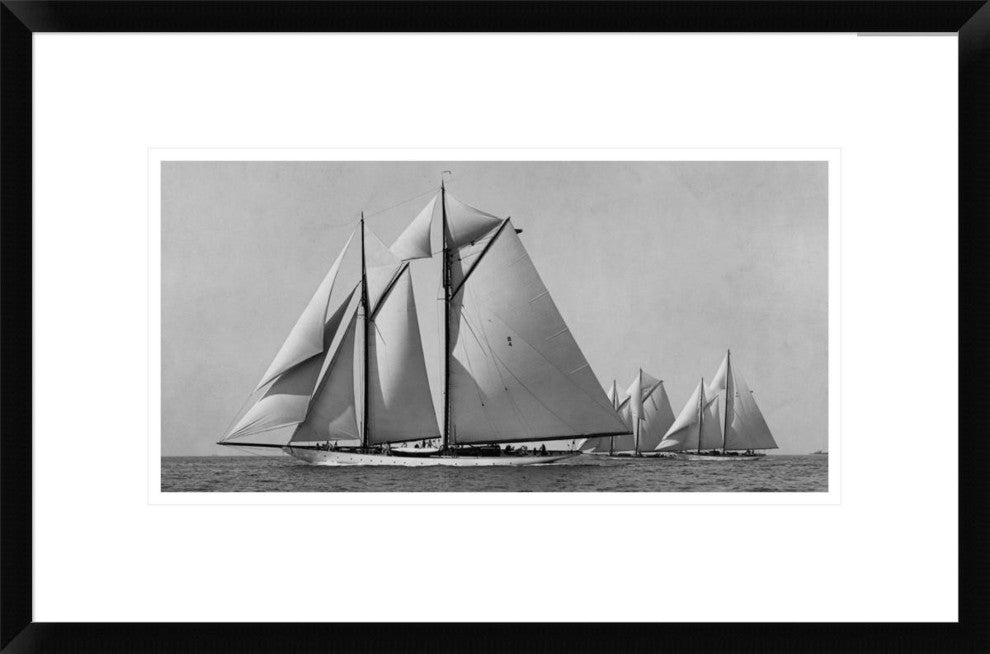 "Schooner Race" Framed Digital Print by Edwin Levick, 24"x16"