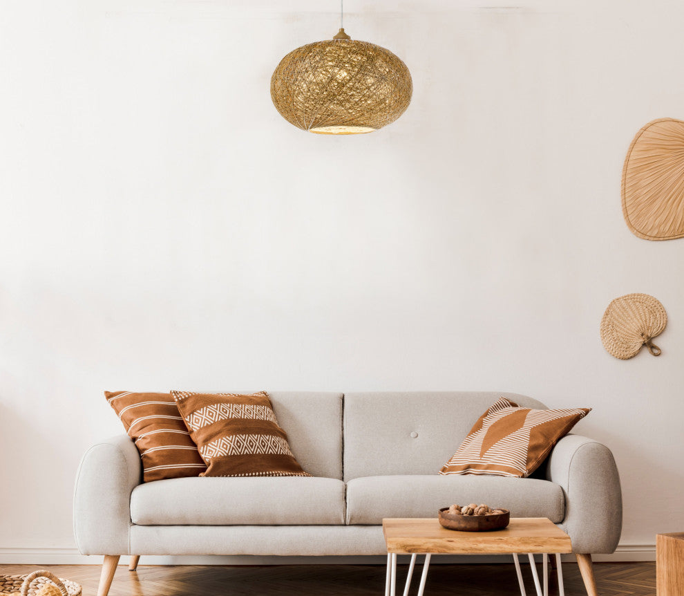 Maxim 14402 Bali 16" Woven String Dual Shade Pendant - Natural