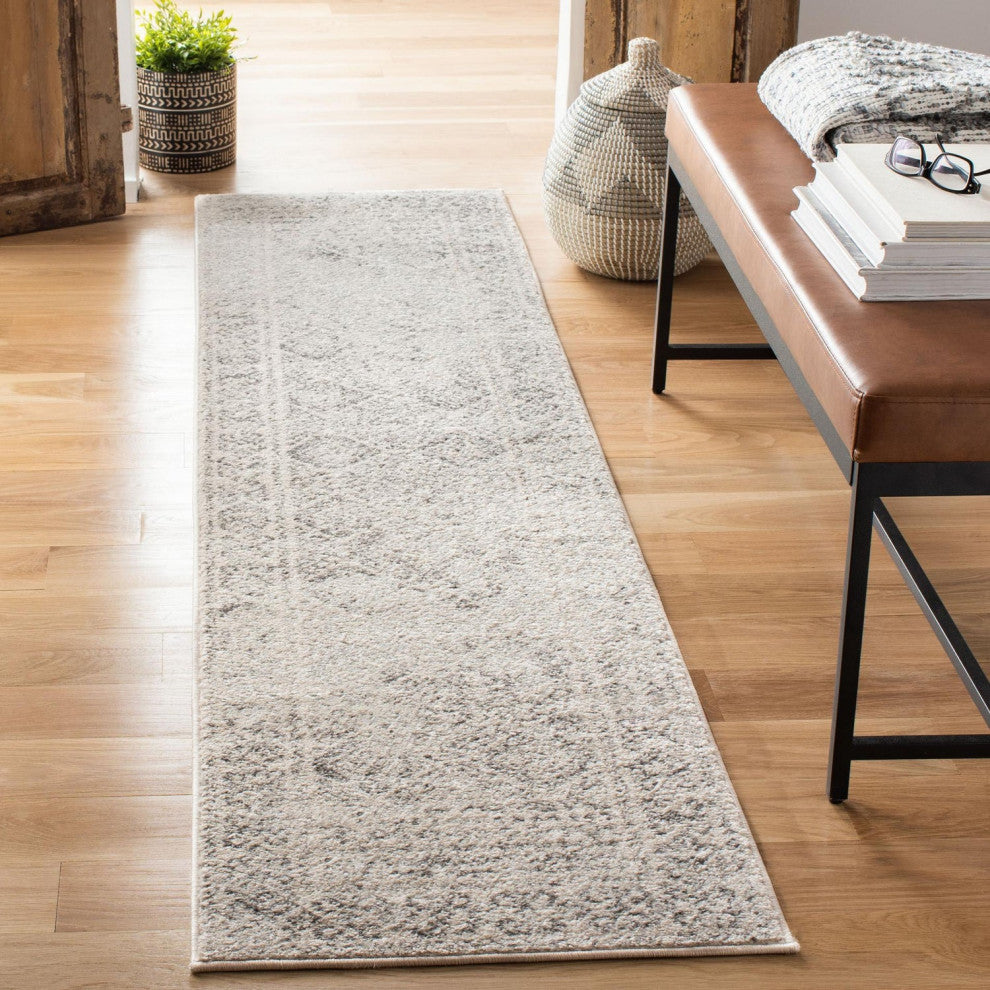 Safavieh Tulum Tul264A Vintage and Distressed Rug, Ivory and Gray, 8'0"x8'0" Square
