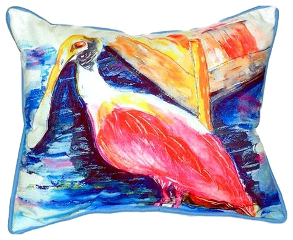 Betsy Drake Spoonbill Small Indoor/Outdoor Pillow 11x14