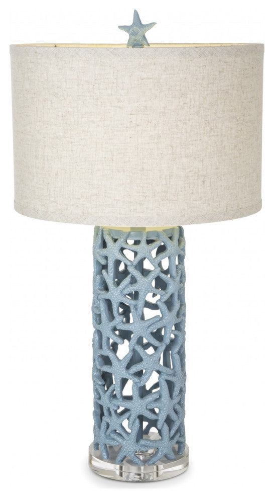 Set of 2 Turquoise Starfish Network Table Lamps