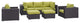 Modway Convene 7 Piece Outdoor Patio Sectional Set, Espresso Peridot