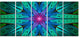 Turquoise Star Fractal Stained Glass, Abstract Canvas Print, 60"x28", 5 Panels