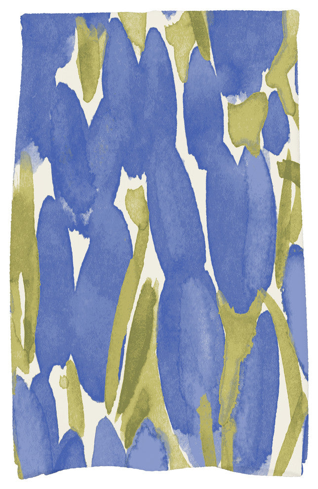 Sunset Tulip Floral Hand Towel, Blue, 18"x30"