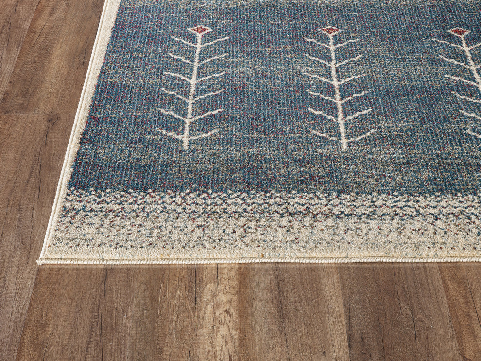 Abani Mesa MES150A Blue Southwest Pattern Area Rug