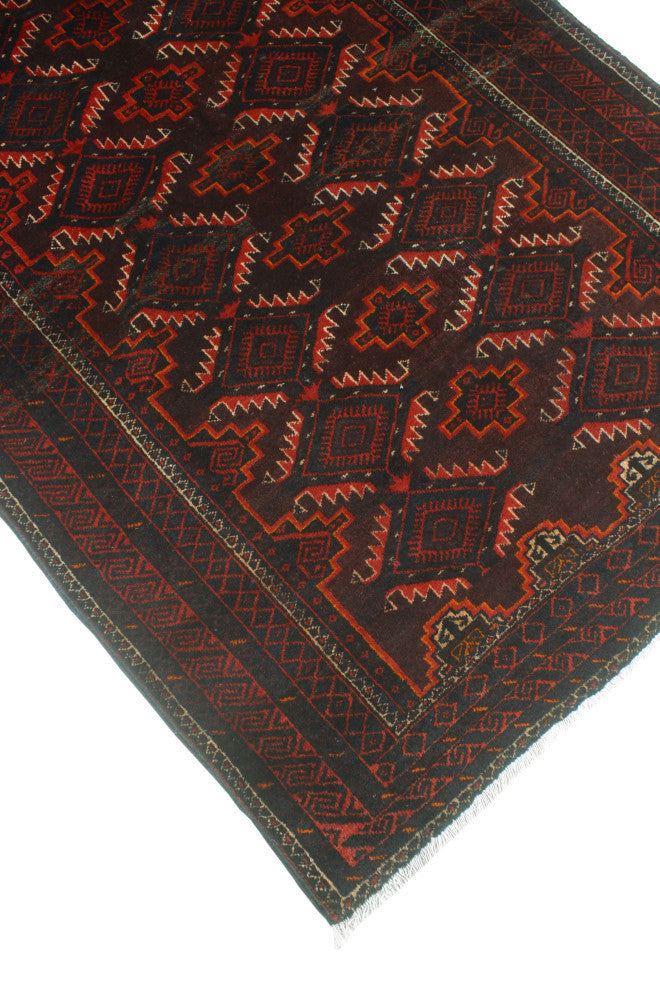 Vintage Distressed Lilly Burgundy/Charcoal Rug, 3'10x5'10