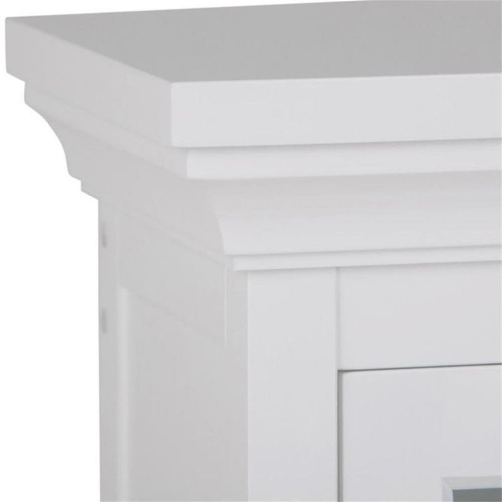 Avington Wood Double Door Wall Medicine Cabinet in Pure White