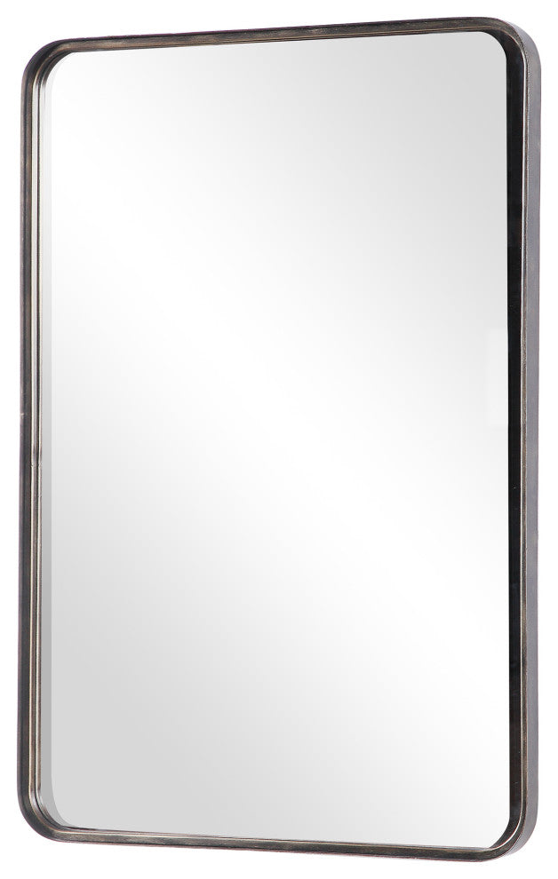 36" Industrial Bronze Metal Mirror