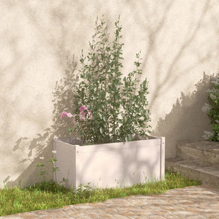 vidaXL Planter Decorative Outdoor Plant Pot Flower Box White Solid Wood Pine