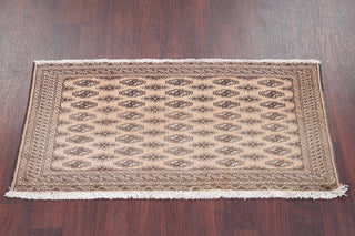 Consigned, Vintage Geometric Persian Handmade Oriental Rug, Brown, 2'1"X4'2"