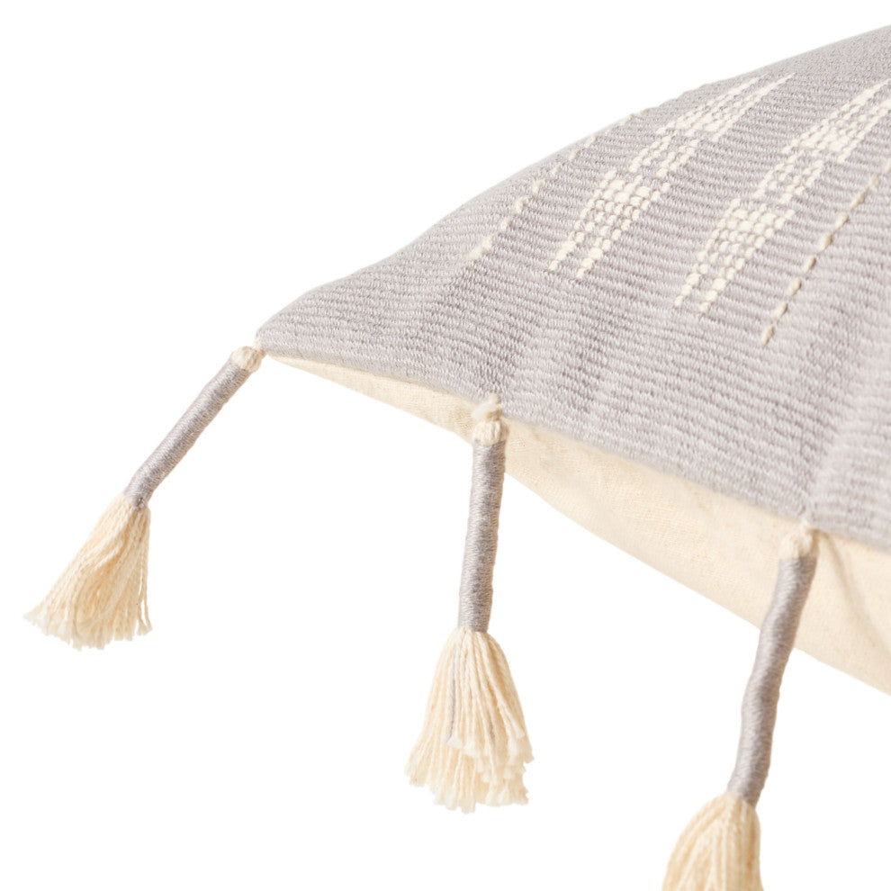 Jaipur Living Khuza Tribal Light Gray/Cream Poly Fill Pillow 16"X24"