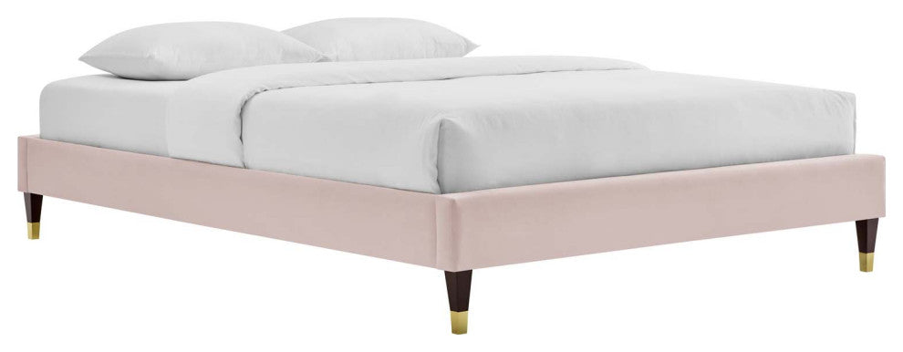 Elise Queen Performance Velvet Platform Bed MOD-6691-PNK