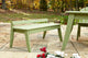 Plaza 2-Seat Bench No Back, Apple Green (Distressed)