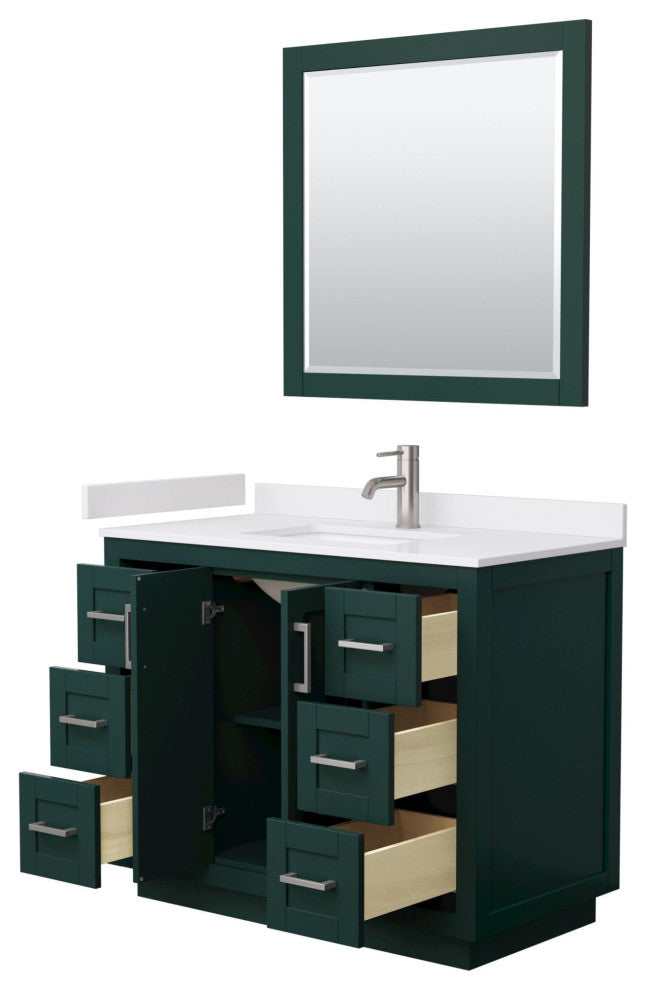 Wyndham Collection WCF2929-42S-VCA-M34 Miranda 42" - Dark Gray / Carrara