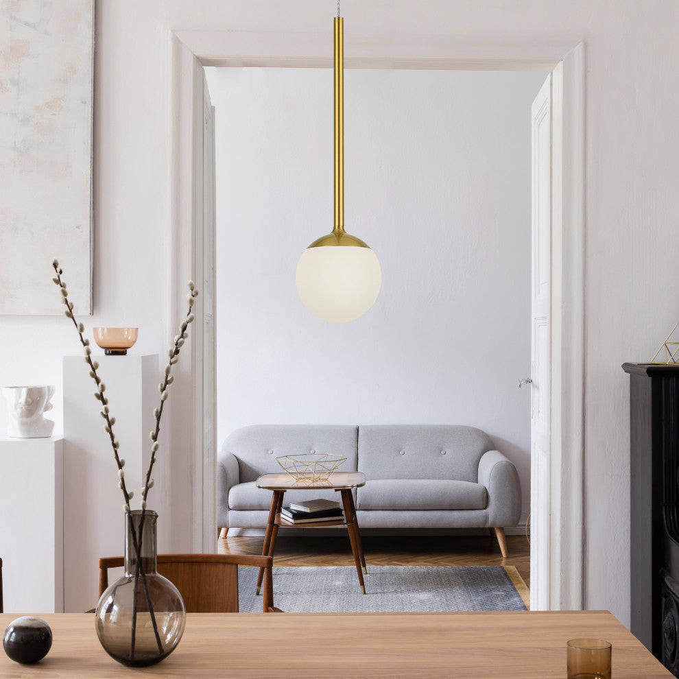 Capri 5" ETL Certified Integrated LED Height Adjustable Pendant, Antique Brass