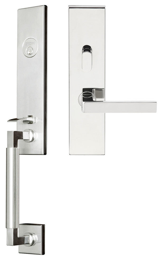 Tokyo Lever, Mortise Entry Handleset, Right Hand, Polished Stainless Steel
