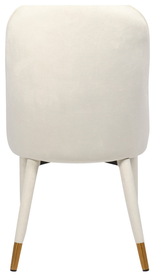Belle Velvet Upholstered Dining Chair (Set of 2), Cream
