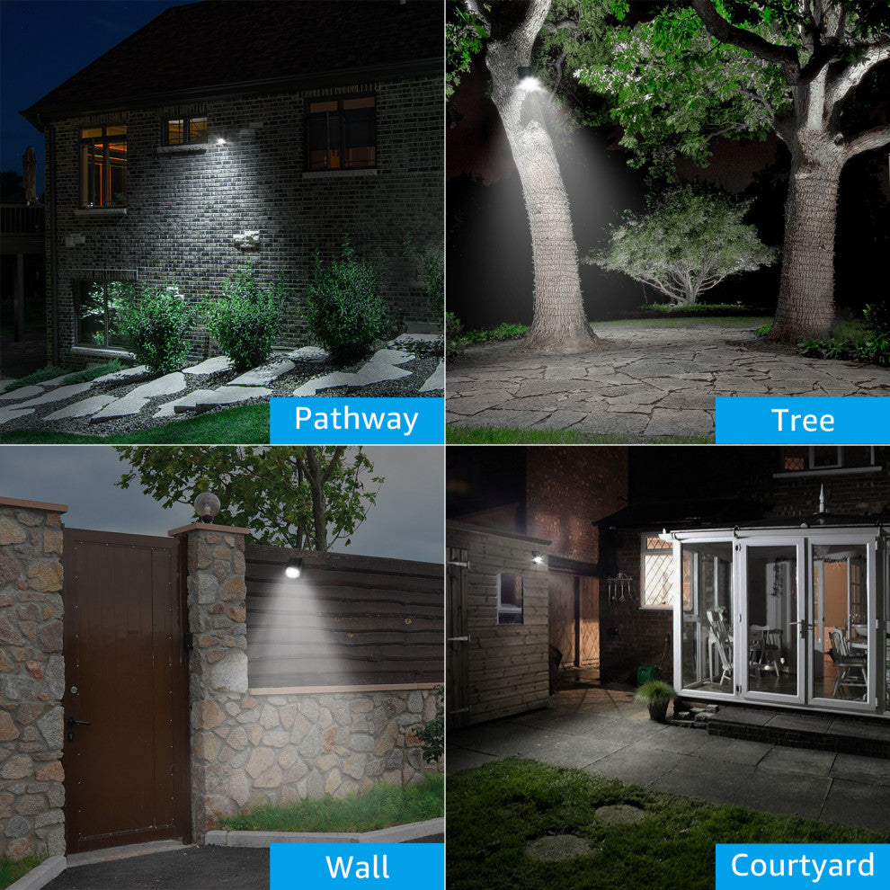 6-Pack Outdoor LED Solar Powered Motion Sensor Lights, IP65 Waterproof, 6500K