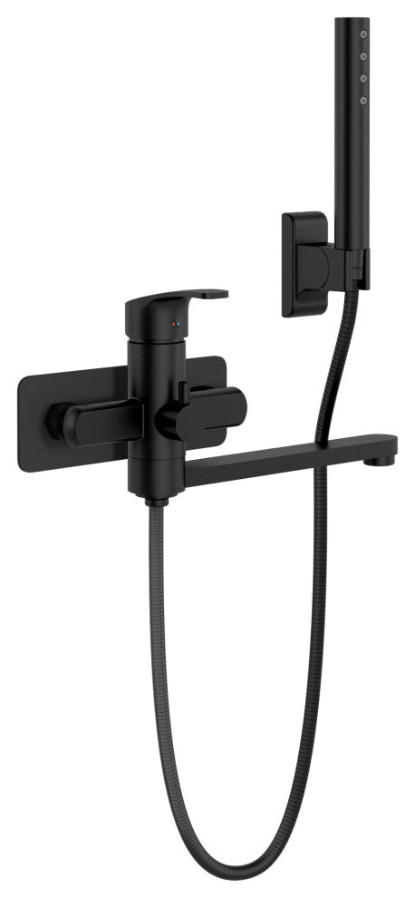 Wall Mounted Tub Filler, Matte Black