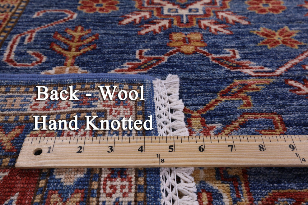 5' 8" X 7' 11" Super Kazak Geometric Handmade Wool Rug Q10352