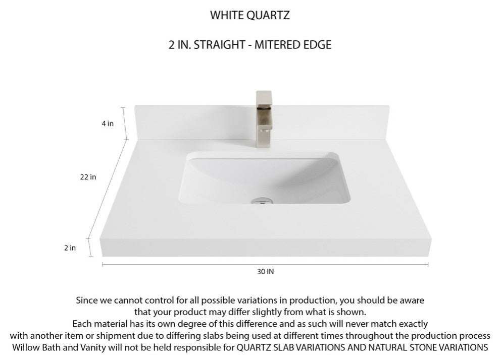 Aberdeen 30 Single Sink Bath Vanity in Pewter Green 2" White Quartz