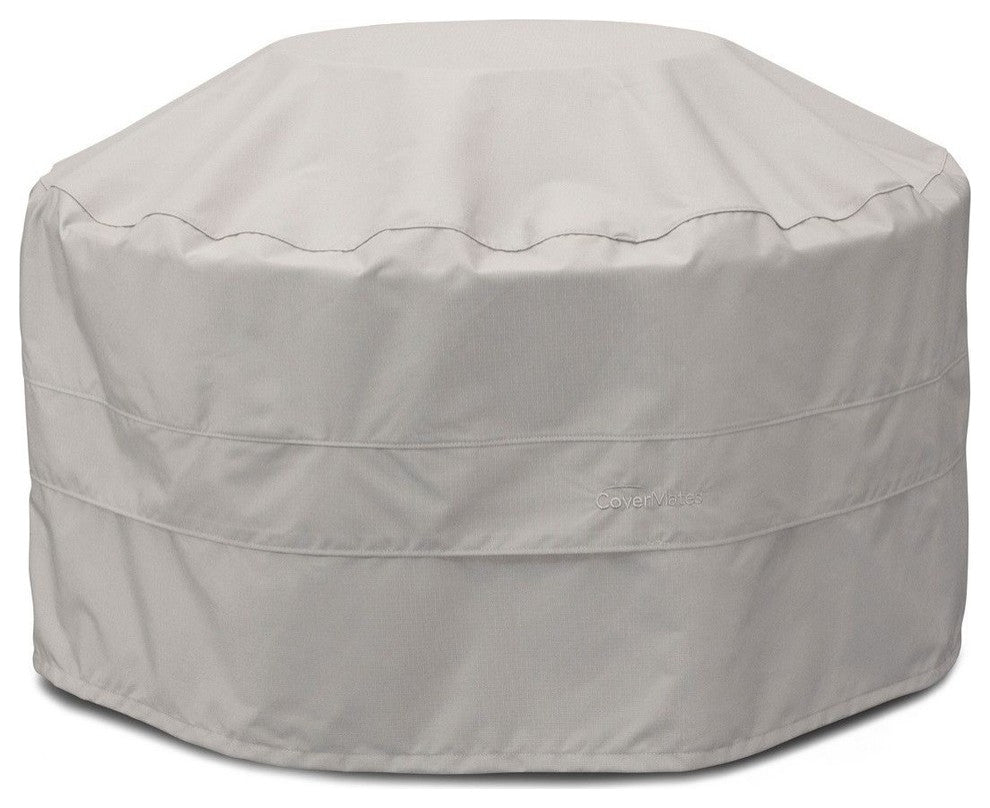 Polywood Round 48" Fire Pit Table, Teak