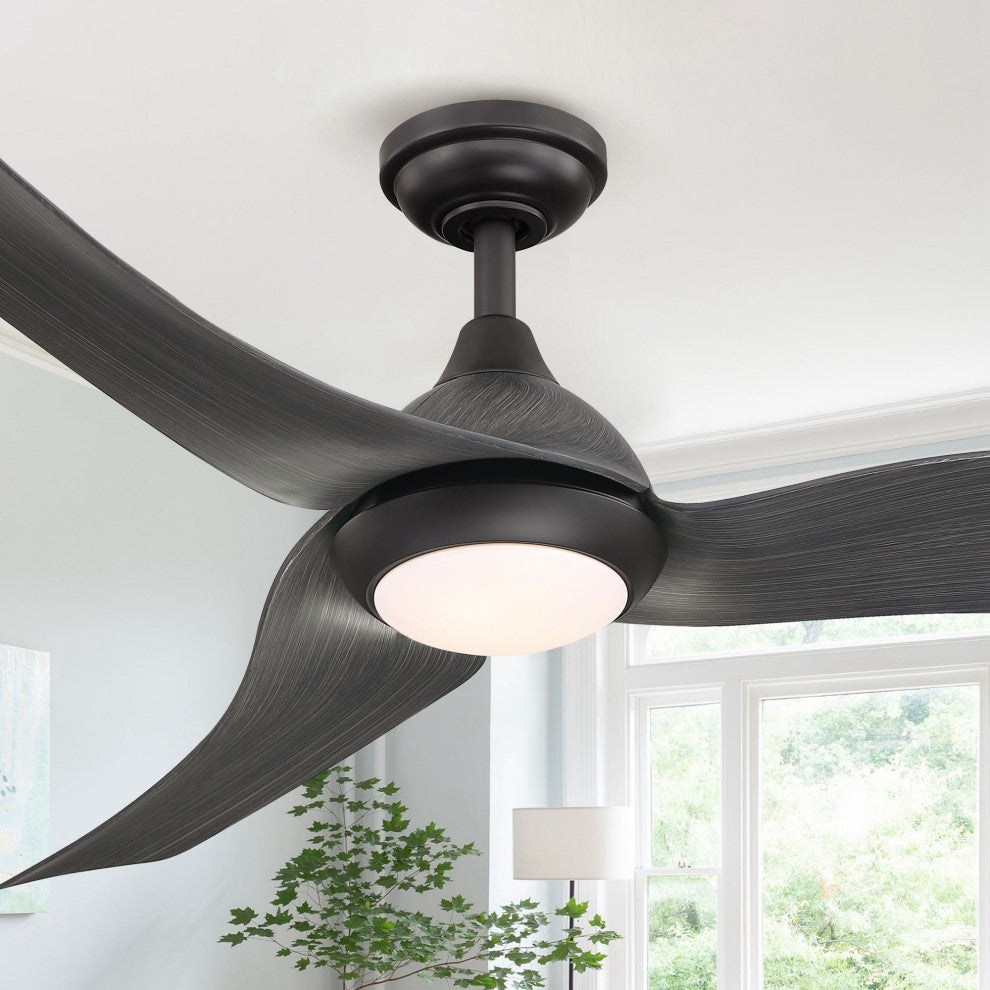52 in Modern LED Ceiling Fan in Dark Bronze