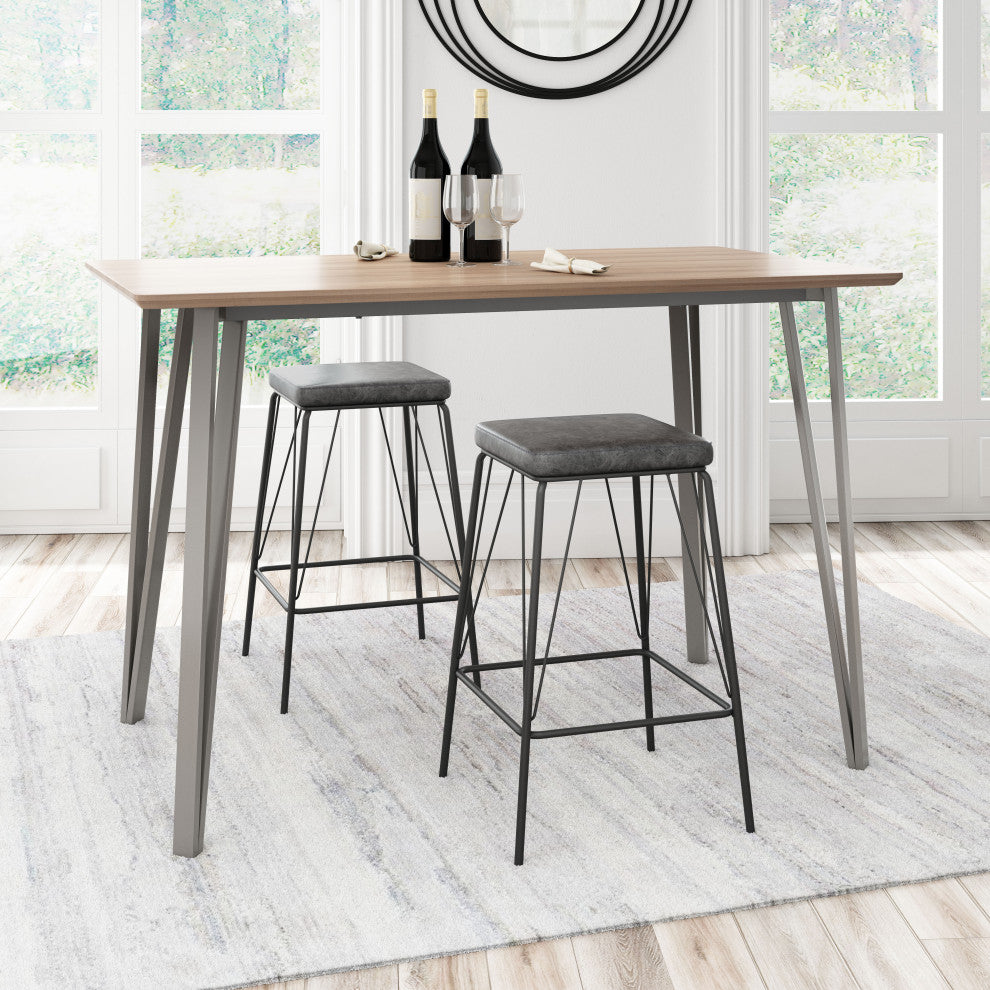 Samuel Counter Stool, Set of 2 Vintage Black